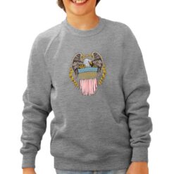 Honoring Veterans felpa senza cappuccio personalizzata bambino digitalshirt grigia