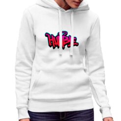 Humble felpa con cappuccio personalizzata donna digitalshirt bianca.jpg