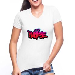Humble t-shirt scollo a v personalizzata donna digitalshirt bianca