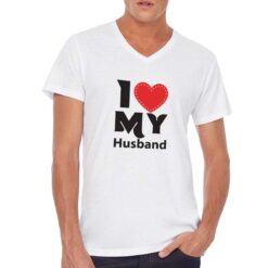 Husband t-shirt scollo a v personalizzata uomo digitalshirt bianca