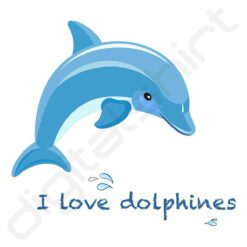 bavaglino grafica love delfini fuchsia digitalshirt