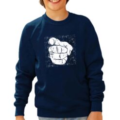 I want you felpa senza cappuccio personalizzata bambino digitalshirt navy