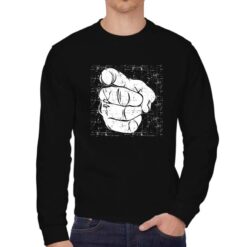 I want you felpa senza cappuccio personalizzata uomo digitalshirt nera