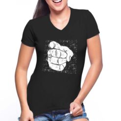 I want you t-shirt scollo a v personalizzata donna digitalshirt nera