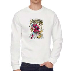 Ice Skull Skratcher felpa senza cappuccio personalizzata uomo digitalshirt bianca