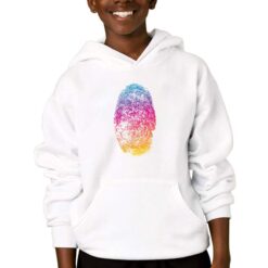 Impronta felpa con cappuccio personalizzata bambino digitalshirtbianco