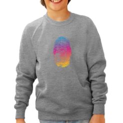 Impronta felpa senza cappuccio personalizzata bambino digitalshirt grigia