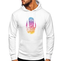 Impronta felpa con cappuccio personalizzata uomo digitalshirt bianca