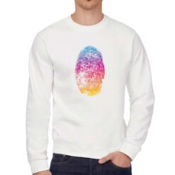 Impronta felpa senza cappuccio personalizzata uomo digitalshirt bianca