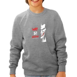 Joker felpa senza cappuccio personalizzata bambino digitalshirt grigia