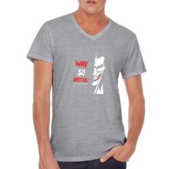 Joker t-shirt scollo a v personalizzata uomo digitalshirt grigia