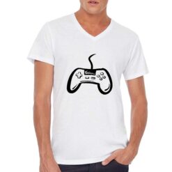 Joypad t-shirt scollo a v personalizzata uomo digitalshirt bianca