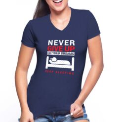 Keep Sleeping t-shirt scollo a v personalizzata donna digitalshirt navy