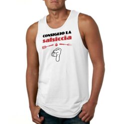 La Salsiccia canotta personalizzata uomo digitalshirt bianca