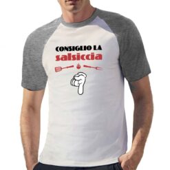 La Salsiccia t-shirt bicolor personalizzata uomo digitalshirt grigia