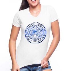 Labirinto t-shirt scollo a v personalizzata donna digitalshirt bianca