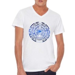 Labirinto t-shirt scollo a v personalizzata uomo digitalshirt bianca