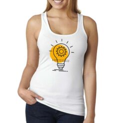 Lampadina Ingranaggio  canottiera personalizzata donna digitalshirt bianca