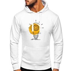 Lampadina Ingranaggio  felpa con cappuccio personalizzata uomo digitalshirt bianca