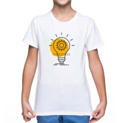 Lampadina Ingranaggio  t-shirt personalizzata bambino digitalshirt bianca