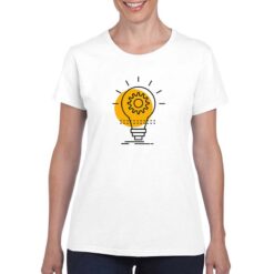 Lampadina Ingranaggio  t-shirt personalizzata donna digitalshirt bianco