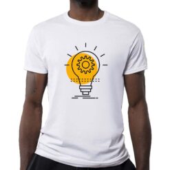 Lampadina Ingranaggio  t-shirt personalizzata uomo digitalshirt bianca