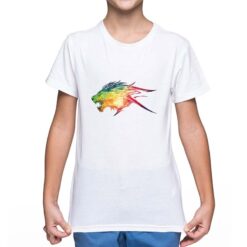 Leone Arcobaleno t-shirt personalizzata bambino digitalshirt bianca