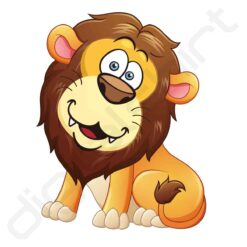 bavaglino grafica leone cartone turchese digitalshirt