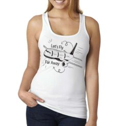 Let's fly away canottiera personalizzata donna digitalshirt bianca