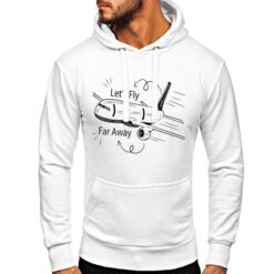 Let's fly away felpa con cappuccio personalizzata uomo digitalshirt bianca