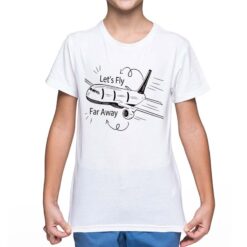 Let's fly away t-shirt personalizzata bambino digitalshirt bianca