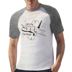 Let's fly away t-shirt bicolor personalizzata uomo digitalshirt grigia