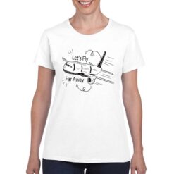 Let's fly away t-shirt personalizzata donna digitalshirt bianco