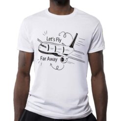 Let's fly away t-shirt personalizzata uomo digitalshirt bianca