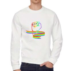 Lgbt felpa senza cappuccio personalizzata uomo digitalshirt bianca