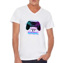 Life is a Game t-shirt scollo a v personalizzata uomo digitalshirt bianca