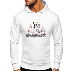 Love always Wins felpa con cappuccio personalizzata uomo digitalshirt bianca