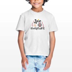 Love always Wins t-shirt personalizzata bambino digitalshirt bianca