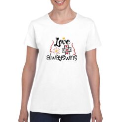 Love always Wins t-shirt personalizzata donna digitalshirt bianco
