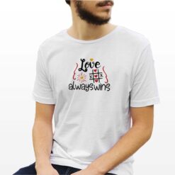 Love always Wins t-shirt personalizzata uomo digitalshirt bianca