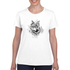 Lupo Bianco Nero t-shirt personalizzata donna digitalshirt bianco