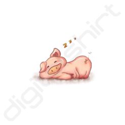 bavaglino grafica maialino fuchsia digitalshirt