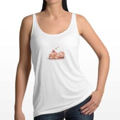 Maialino Dormiente canottiera personalizzata donna digitalshirt bianca