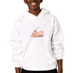 Maialino Dormiente felpa con cappuccio personalizzata bambino digitalshirtbianco