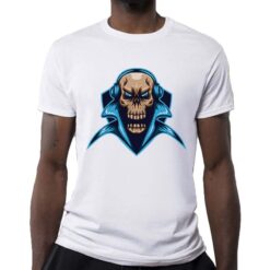 Mantello Teschio t-shirt personalizzata uomo digitalshirt bianca