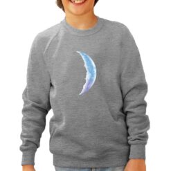 Mezzaluna felpa senza cappuccio personalizzata bambino digitalshirt grigia
