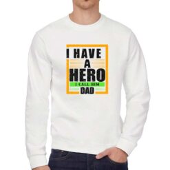 Il mio Eroe felpa senza cappuccio personalizzata uomo digitalshirt bianca