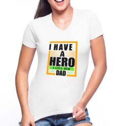 Il mio Eroe t-shirt scollo a v personalizzata donna digitalshirt bianca