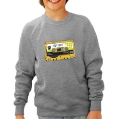 Mix Tape felpa senza cappuccio personalizzata bambino digitalshirt grigia