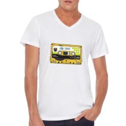 Mix Tape t-shirt scollo a v personalizzata uomo digitalshirt bianca